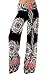 Uptown Apparel Womens Fold Over Waist Wide Leg Boho Printed Palazzo Pants!!