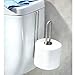 mDesign Over The Tank Toilet Tissue Paper Roll Holder Dispenser and Reserve for Bathroom Storage - Hanging, Holds 2 Rolls - Durable Metal Wire, 2 Pack - Brushed Stainless Steel