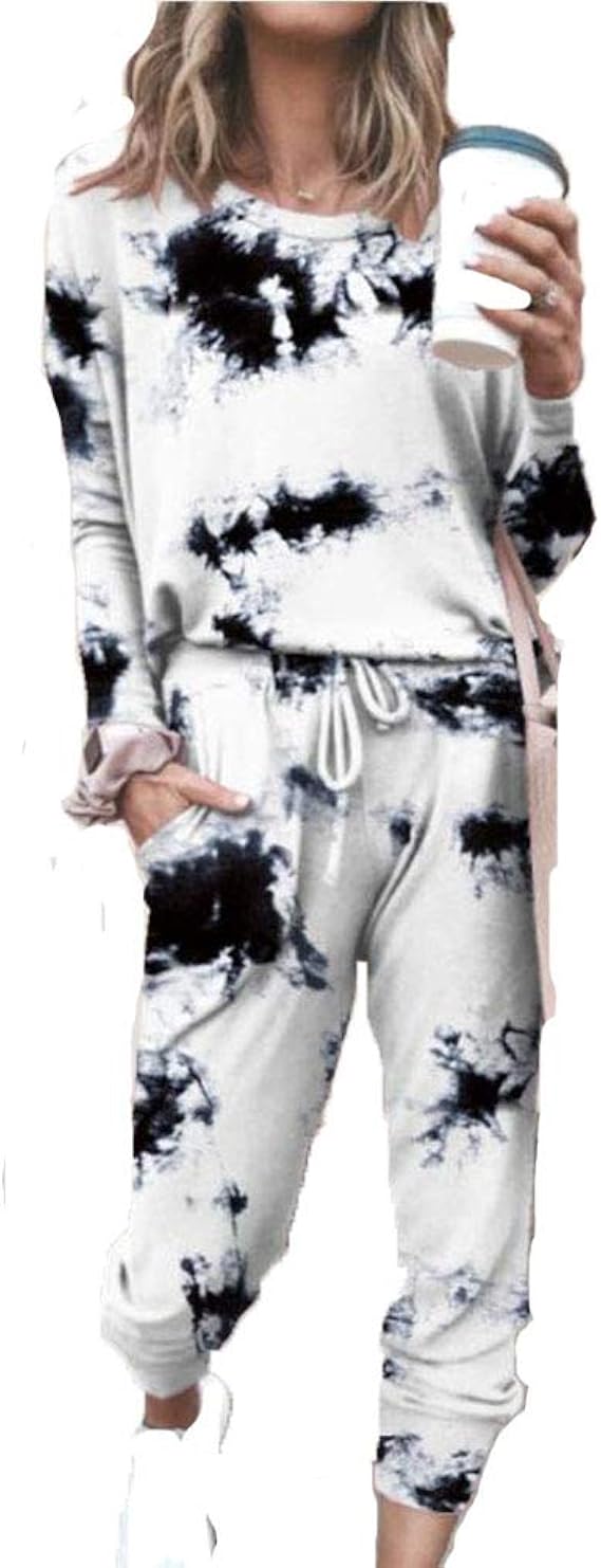 Women Tracksuit Vintage Print Casual Suit Winter Comfortable 2 Piece