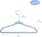 ManGotree Velvet Baby Hangers 30 Pack 360° Swivel Notched Shoulder Blue view 2