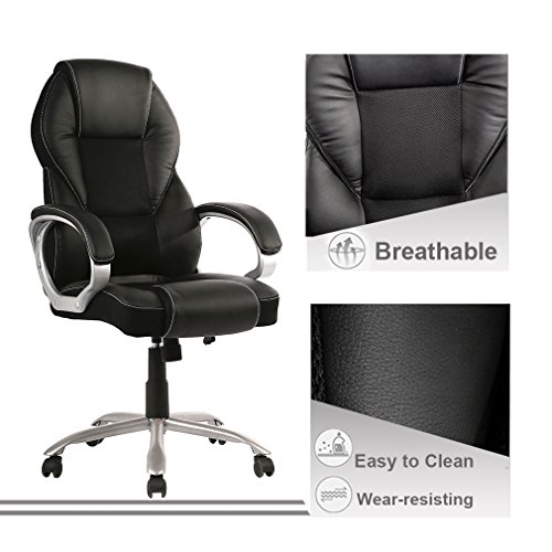 Office Chair High Back Desk Computer Ergonomic Task Executive Chair with PU Leather for Home Furniture