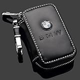 Black Premium Leather Car Key Chain Coin Holder Zipper Case Remote Wallet Bag (BMW) by Madeforcar ()