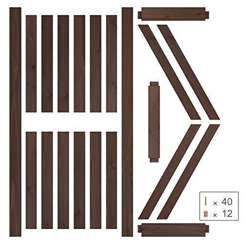 Genius Iron Dark Walnut 36inx84in Barn Door with 6.6FT Sliding Door Hardware Kit & Flush and Pull Set & Floor Guide, Pre-Drilled Ready to Assemble Environmental Solid Fir Wood Door Panel, K-Frame - Thumbnail 6