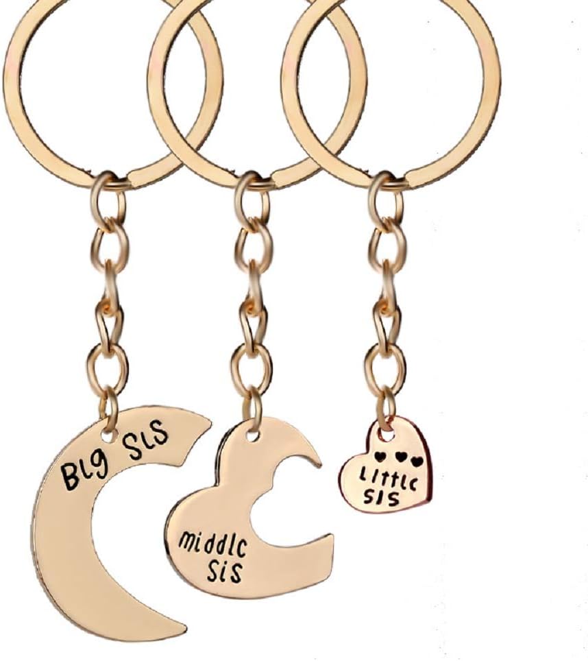 Urberry 3PC Special Meaning Word Key Chain for Girls Boys Womens Men Rose Gold