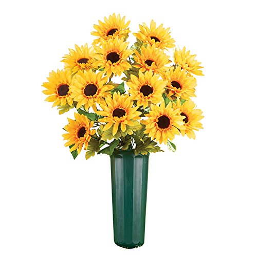 Sunflower Memorial Flowers In Vase Large, Large - Thumbnail 3