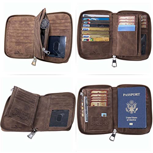 RFID Passport Credit Card Holder Wallet with 22 Card Slots, Multi Card
