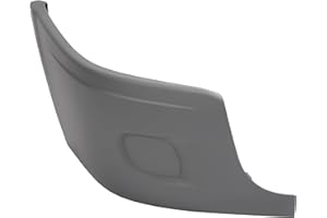 HECASA Front Bumper End Cap Compatible with 2008-2017 Freightliner Cascadia Bumper Cover End Corner Extension W/O Fog Light Holes Gray - Passenger Side
