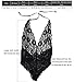 BeautyWill Women Sexy Lingerie Teddy Deep V Halter Lace Bodysuit With Eyes Cover,Black,One Size