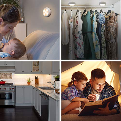 Wireless LED Puck Light, OxyLED RGB Color Changing LED Under Cabinet Lighting Closet Light Battery Powered Night Lights Under Counter Lighting with Remote Control Dimmer & Timing Function (6 Pack) - Thumbnail 5
