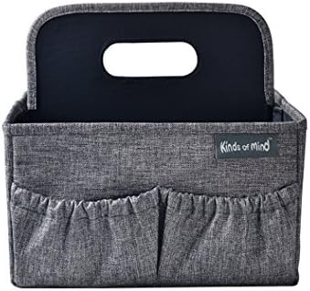 Kinds of Mind Baby and Toddler Portable Diaper Caddy or Nursery Organizer Caddy (Grey)