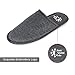 Sunshine Code Men's Memory Foam Cotton Washable Slippers with Matching Travel Bag for Home Hotel Spa Bedroom, L, Black