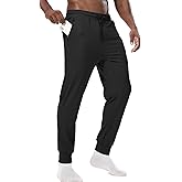 Surenow Men's Sweatpants Lightweight Joggers for Casual Athletic Workout Zipper Pockets Breathable Running Mesh Pants