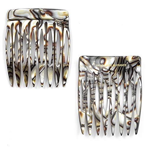 Camila Paris CP2332/2 French Hair Side Comb 2 Pack Handmade Small Onyx