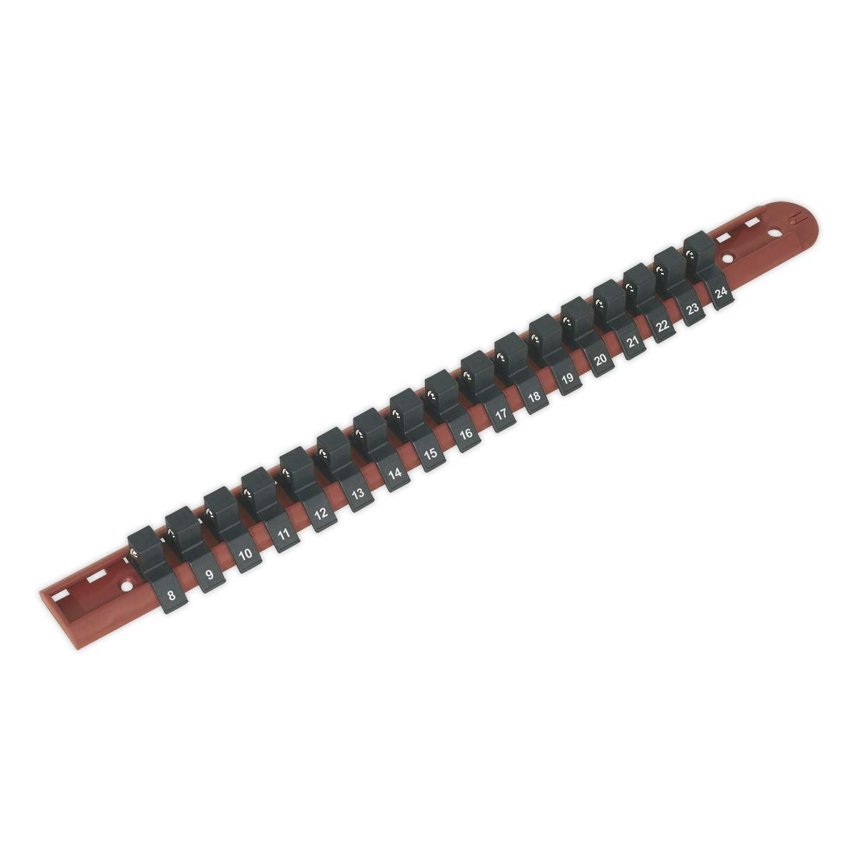 Sealey Ak1217 Socket Retaining Rail with 17 Clips 1/2Sq Drive