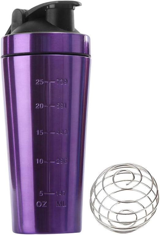 Amazon プロテインシェイカー 960ml ステンレス ボール付き シェイカーボトル 液漏れ 匂い防止 Bpaフリー 食洗機対応 選べる4色 パープル Haihuic 水筒 マグボトル オンライン通販