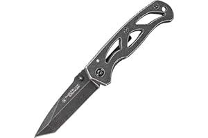 Smith & Wesson ExtremeOps CK404 6.23in High Carbon S.S. Folding Knife with 2.65in Tanto Blade and Stainless Handle for Outdoor, Tactical, Survival and EDC