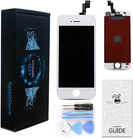 Rabbitstorm Touch Screen LCD Display Digitizer Assembly Replacement for iPhone 5s (White)