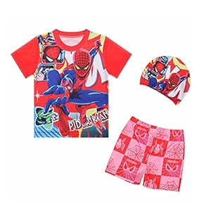 Spiderman Badpak Cosplay Kid Zwemmen Kostuum Watersport Hawaiian Driedelige Shorts Mouwen Jumpsuit Beachwear Surfsuit…