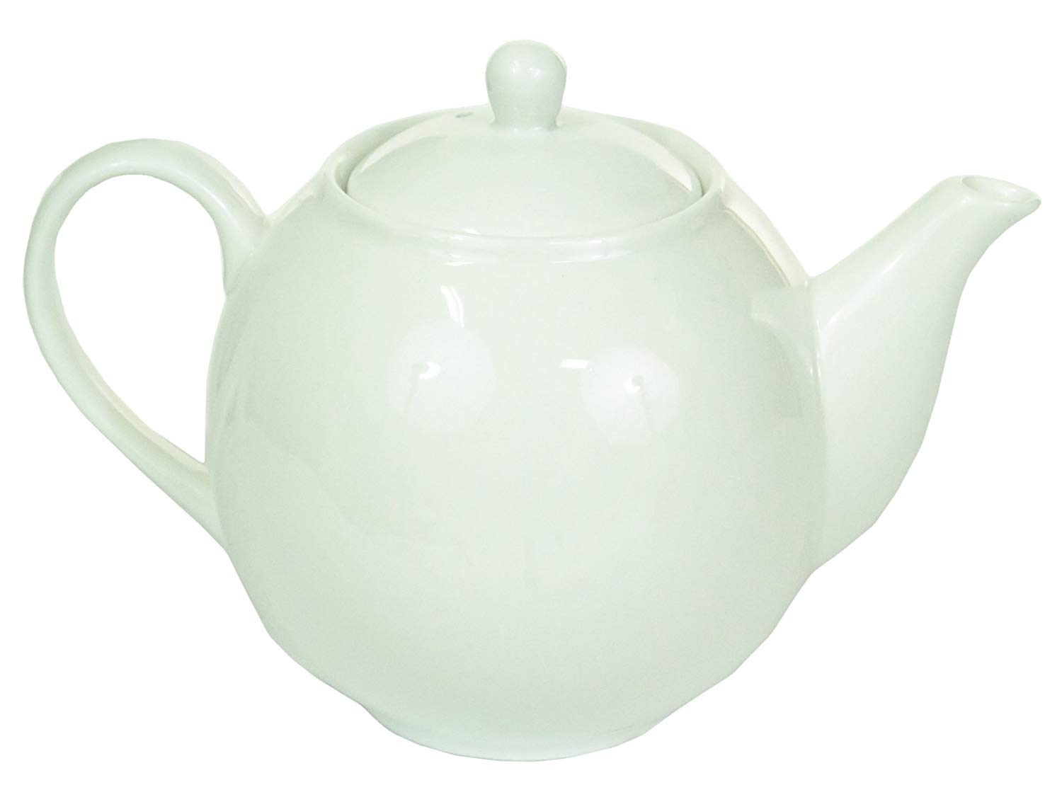 Judge Essentials White Porcelain Traditional Round Teapot (5 Cup/1L)