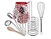 Kidzlane Cooking Utensils Set- Stainless Steel - Pretend Play Kitchen Accessories - 8 Piece Cookware Playset