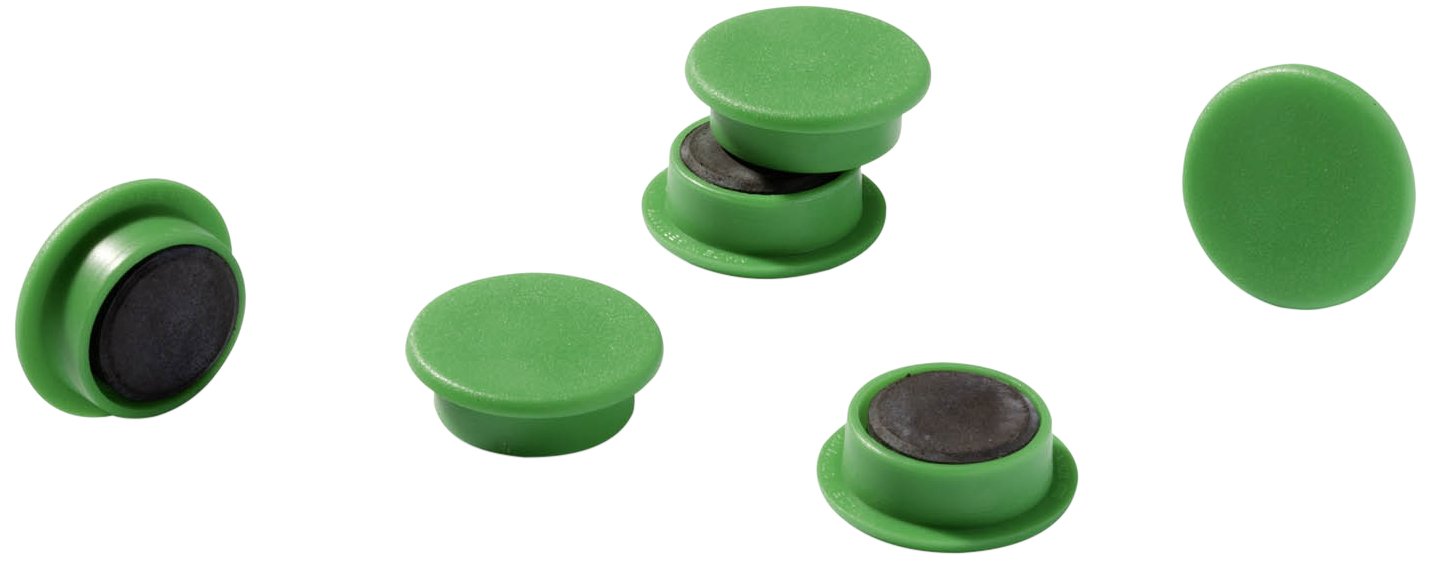 Durable 475205 Magnets in Industrial Packaging 21 mm 210 p - Green (Pack of 20)