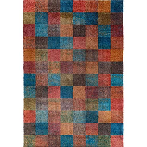 Modern Contemporary Multicolor Checker Mosaic Area