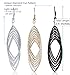 Gold and Luster Women Jewelry Drop Dangle Earrings Set Diamond Cut Silver And Gold Plated 2 Pairs (GL4: Long Dangle 3.4