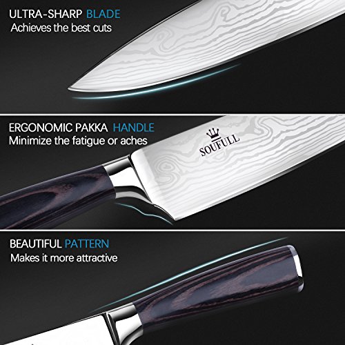 Soufull Chef Knife 8 inches Japanese Stainless Steel Gyutou Knife