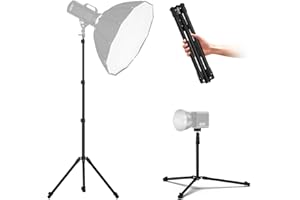 COMAN Extendable 6.23ft Light Stand, Adjustable Aluminum Tripod with 1/4" Screw - Portable, Reverse Folding Studio Lighting Stand for Strobe, Camera, Flash