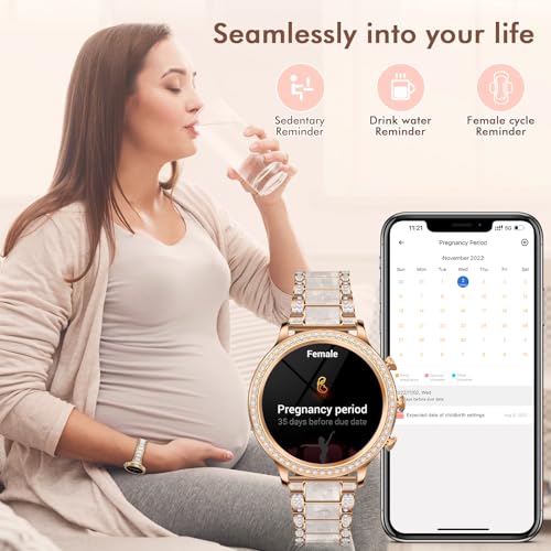 ZKCREATION Women's Smart Watch with Call – Women's Smartwatch with Multisport, Activity Bracelet with Pedometer, Heart Rate Monitor, Sleep Monitor, Music Player for Android iOS