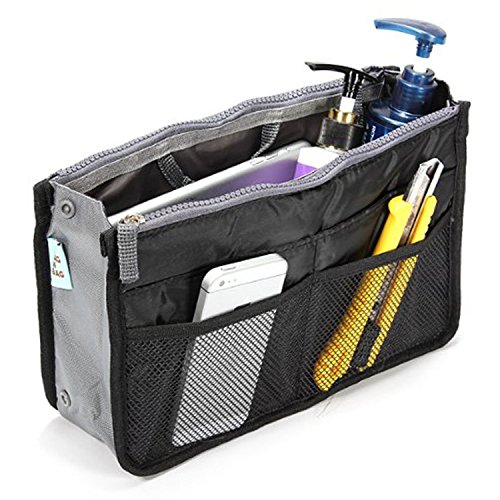 Eforstore Travel Makeup Insert Handbag Organiser Tidy Cosmetic Pocket Purse Zipper Bag Toiletry Bags for Women Men Girls Boys Kids Adults Teens - Thumbnail 2