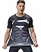 Red Plume Men's Film Super-Hero Diamond Logo Sports Black Shirt Running Party Short Sleeve Tee (L)