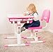 VIVO Pink Height Adjustable Children's Desk and Chair Set | Kids Interactive Workstation