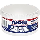 ABRO Superior Performance Automotive Rubbing Compound for Oxidized Finishes, Buff, Shine, Smooth, & Clean, Scratch Remover for Vehicles, Boats, & Bikes - 10 oz.