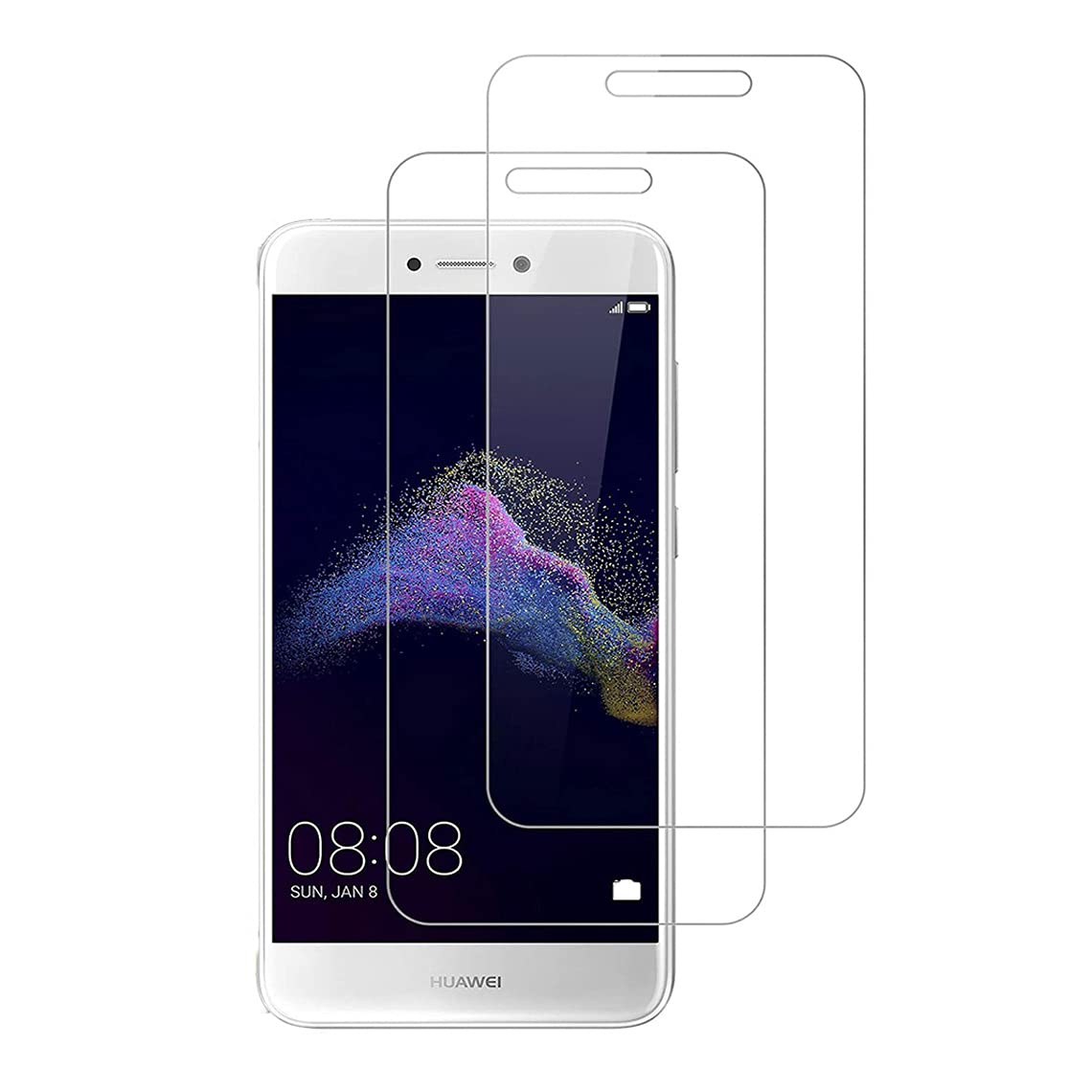 X-Dision [2-Pack Screen Protector Compatible with Huawei P8 Lite 2017,0.26mm HD Protect Film, 9H Tempered glass Protective cover, Anti-Scratch and Anti-fingerprint