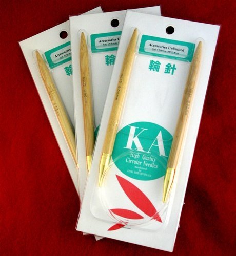 Ka classic bamboo circular knitting needles 16 in us 1