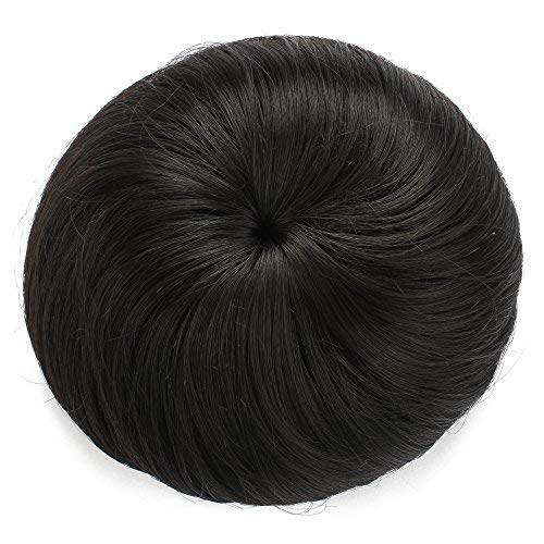 Onedor Synthetic Fiber Hair Extension Chignon Donut Bun Wig Hairpiece (2# – Darkest Brown)