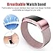 UMTELE for Fitbit Charge 2 Band, Milanese Loop Stainless Steel Metal Bracelet Strap with Unique Magnet Lock, No Buckle Needed for Fitbit Charge 2 HR Fitness Tracker Pink Gold Small