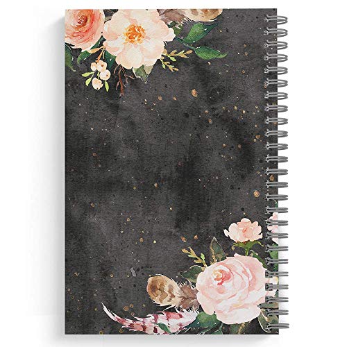 She Will Not Fall Personalized Religious Notebook/Journal, Laminated Soft Cover, 120 College Ruled pages, lay flat wire-o spiral. Size: 5.5" x 8.5". Made in the USA