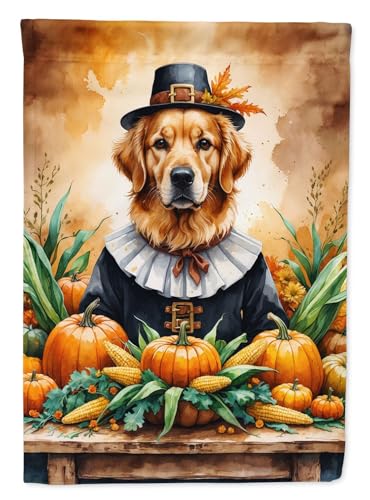 Caroline's Treasures Golden Retriever Thanksgiving House Flag Large Porch Sleev…
