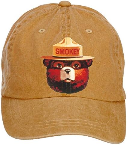 WHUO Custom Graphic Smokey The Bear Snapback Baseball Cap Hats Brown