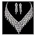 FAYBOX Sparkly Rhinestone Beaded Choker Necklace Earrings Wedding Jewelry Sets