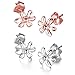 925 Sterling Silver Daisy Small Rose Flower Stud Earring