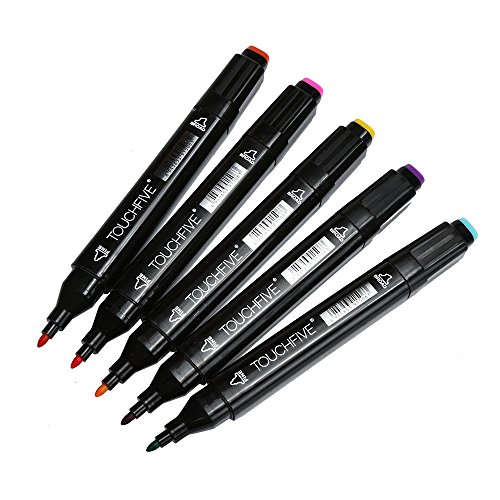 Alimao Touchfive 30Colors 2019 New Pen Marker Set Dual Fashion Boutique Head Sketch Markers Brush Pen Special sale Black
