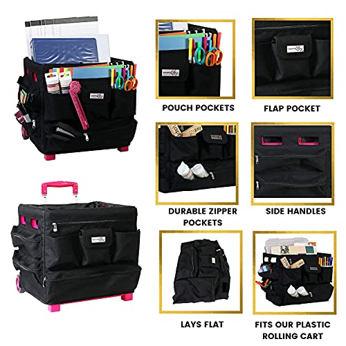 Everything Mary Cart Organizer Cover, Black No Rolling Cart Included