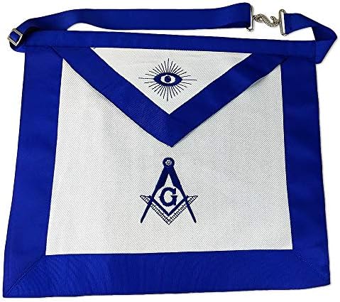 Jyg フリーメイソンマスターメイソンエプロン 青ロッジ 刺繍入りホワイトクロス