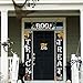 Chuangdi 4 Pieces Trick OR Treat Banner Halloween Porch Sign Outdoor Indoor Hanging Sign with Pumpkin Bat Skull Cat Spider Pattern for Halloween Gate Garden Home Party Decorations (Black)