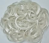 KATIE 7 inch Pony Fastener Hair Scrunchie Gray - 60 Silver White