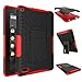 NOKEA Heavy Duty High Impact Resistant Armor Protection Cover Anti Slip Kickstand Feature Skin Case Work with Fire 7 Tablet with Alexa (7th Generation, 2017 Release)(Red)