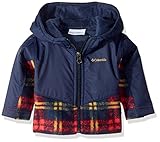 Columbia Baby Boys' Steens MT Overlay Hoodie, Mountain Red Lumberjack Plaid, 12-18 Months